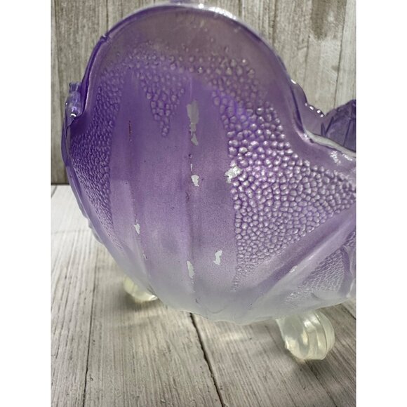 Vtg Jeanette Flashed Purple Ombre Footed Lombardi Fruit Bowl Unique Color 10"x5" - Picture 8 of 13